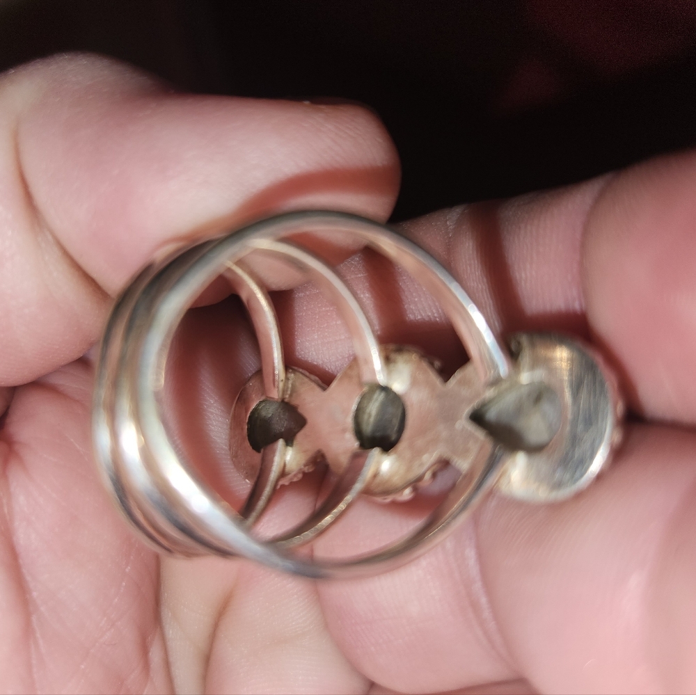 Moonstone Labradorite ring - Picture 2 of 2